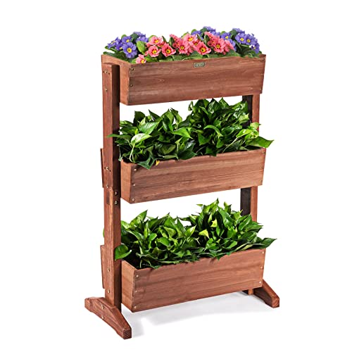 RELAX4LIFE Hochbeet mit 3 Etagen Blumenkasten, Blumentreppe Holz, Blumenleiter mit Verstellbarem...