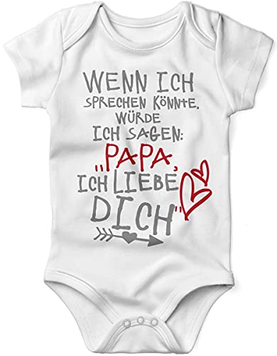 miKalino Vatertagsgeschenk Babybody mit Spruch Jungen Mädchen Unisex kurzarm Wenn ich sprechen...