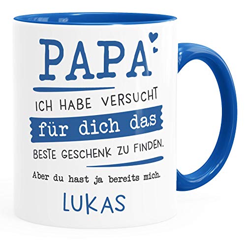 SpecialMe® Tasse personalisiertes Geschenk Spruch Papa/Mama Ich habe versucht für dich das beste...